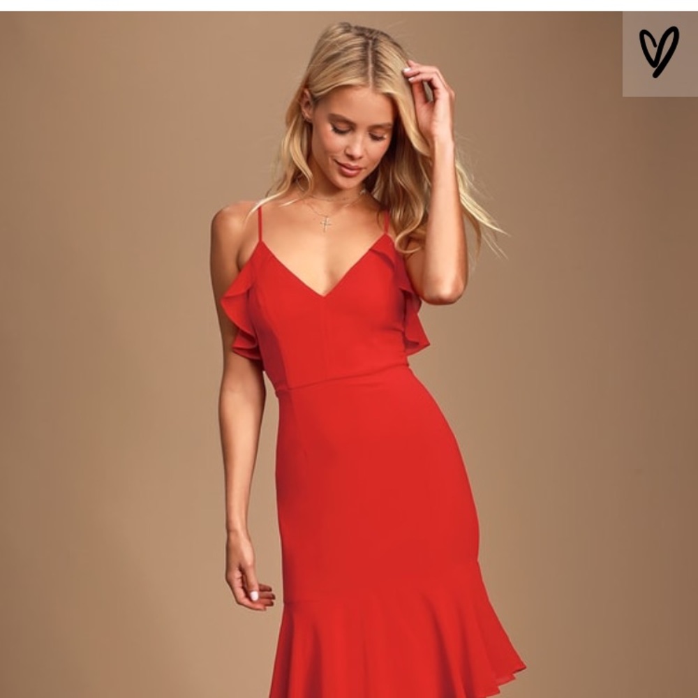 Lulu’s Ruffled High-Low Hem Maxi Dress